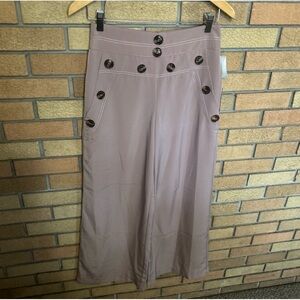 NWT Dillards Love & Piece Collective Mauve Women’s Wide Leg Slacks Button Size S